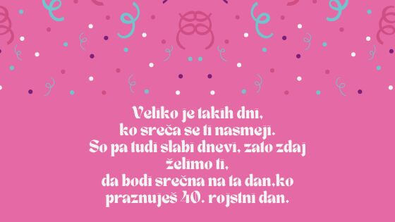 čestitke za 40 let