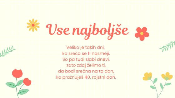 kratki verzi za 40 let