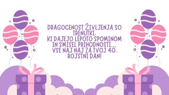 kratkov voščilo za 40 let